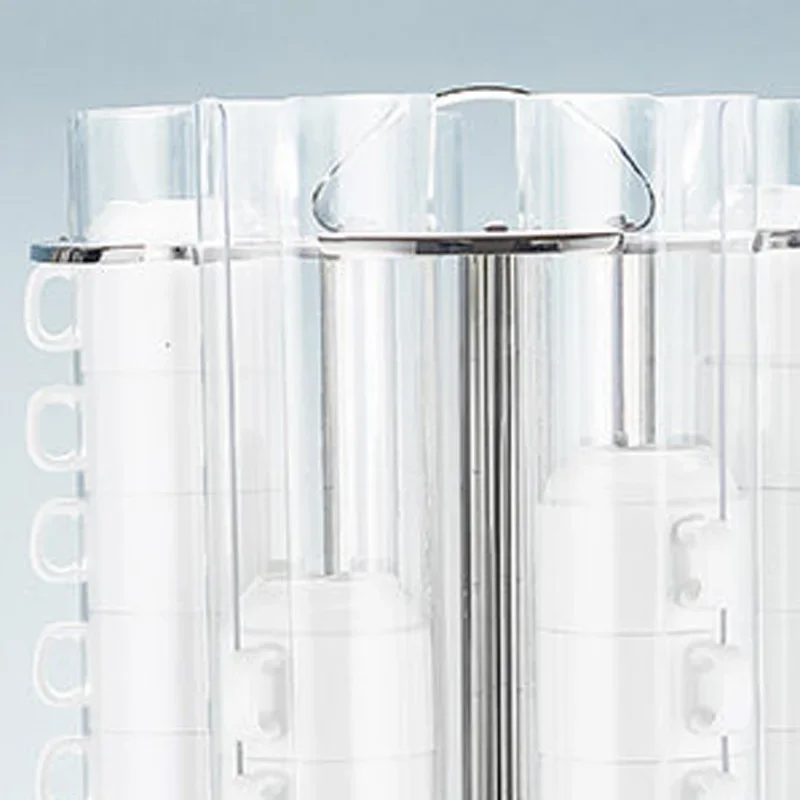 &Rotating Coffee Cup Holder, Countertop Tea Cup Holder, Stackable Storage, Wooden Rotating Handle, Holds 48 Cups, PC Body