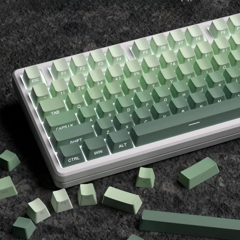 

Qingteng ProThemed Keycap Set with Green Translucent PBT Thermal Sublimation Front/side Carved Custom Keycap Game Accessories