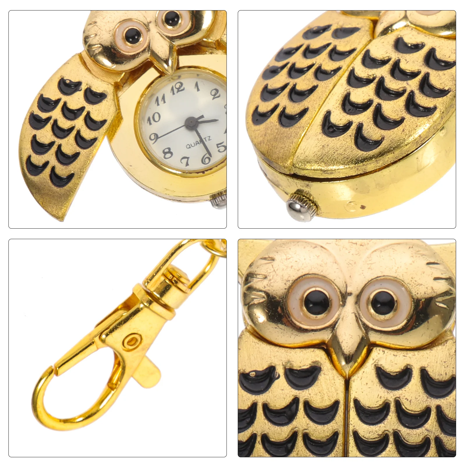 

1pc Cartoon Pocket Watch Key Chain Owl Shape Decorative Vintage Timepiece Gift For Family Friends Accessory Pocket Watch Owl Key