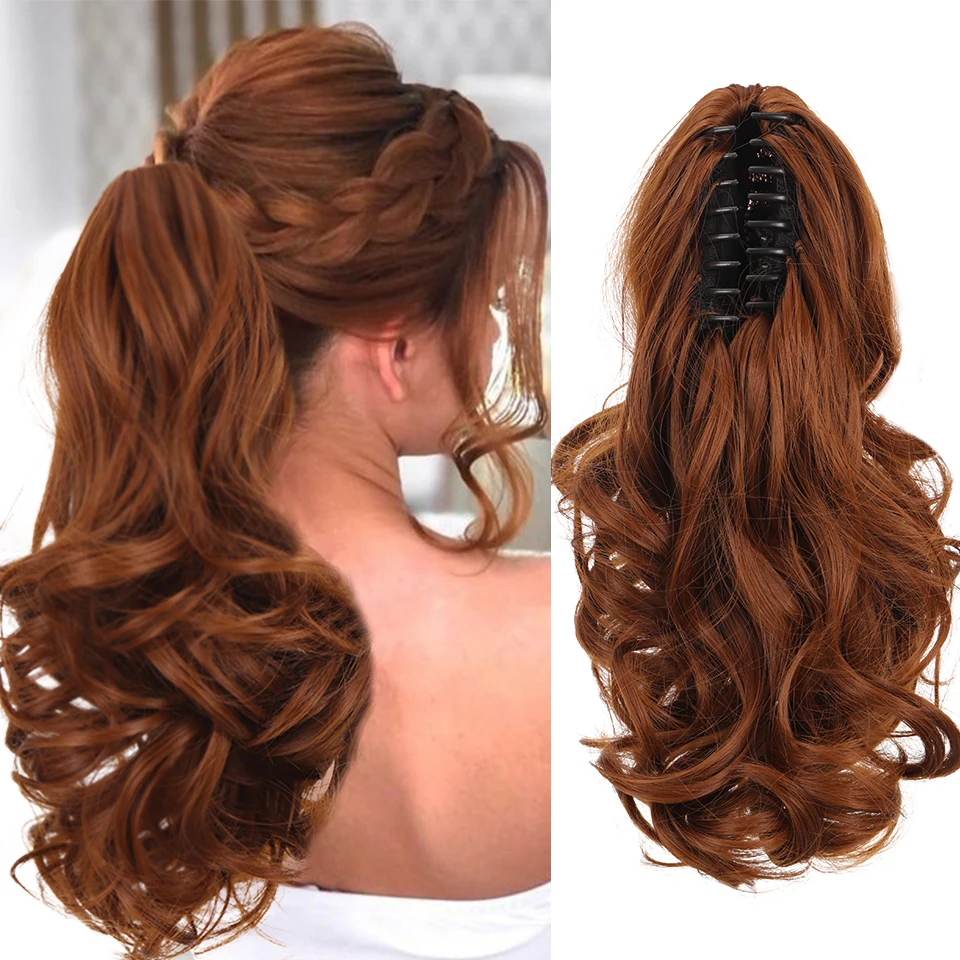 DIFEI Synthetic Wig Hairpin Ponytail Hair Extension Wig Natural Black Heat-resistant Women\'s Wig Clip Ponytail Curly Hair