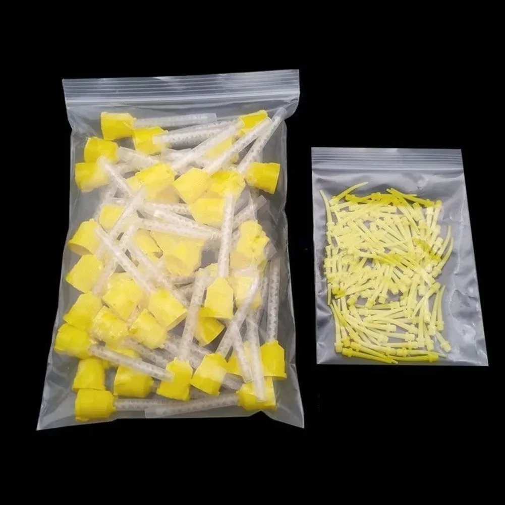 Embouts de distributeur de matériel d'impression dentaire au poulet, Embouts Assad, Buse jaune courte, Tête de tube de connexion, Laboratoire dentaire, 1:1, 50 pièces, 200 pièces