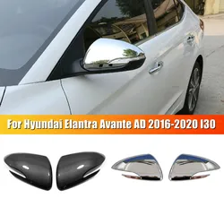 For Hyundai Elantra Avante AD 2016-2020 I30 Accent Solaris ABS Chrom/ Carbon Rearview Side Mirror Cover Trim Wing Cap Frame