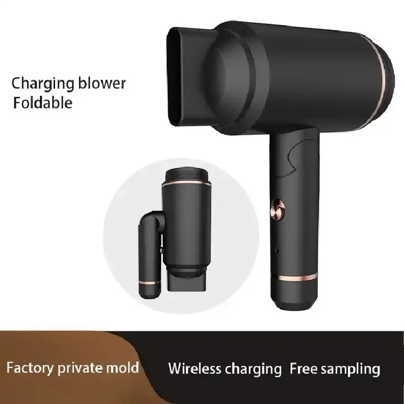 Portable Foldable Cordless Hair Dryer Rechargeable 5000mAh Travel Wireless Professional Ionic Blow Dryer Powerful Strong Wind