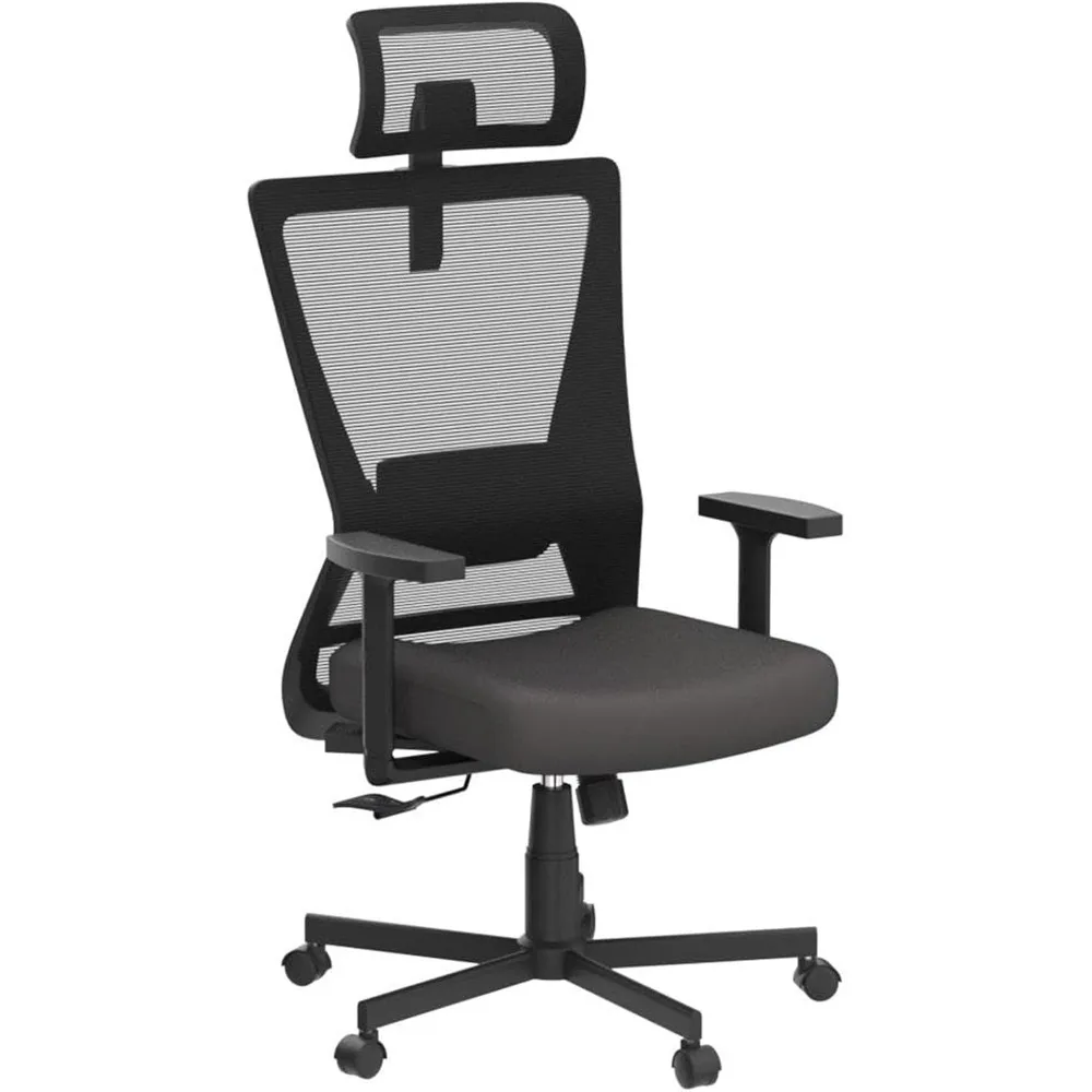 High Back Mesh Office Chair, cadeira do computador com apoio lombar, braço 2D, mesa, encosto de cabeça ajustável