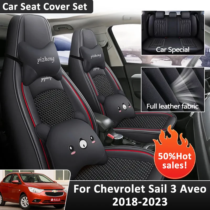 

Car Seat Full Cover Set For Chevrolet Sail 3 Aveo 2018 2019 2020 2021 2022 2023 Leather Cushion Waterproof Interior All Surround