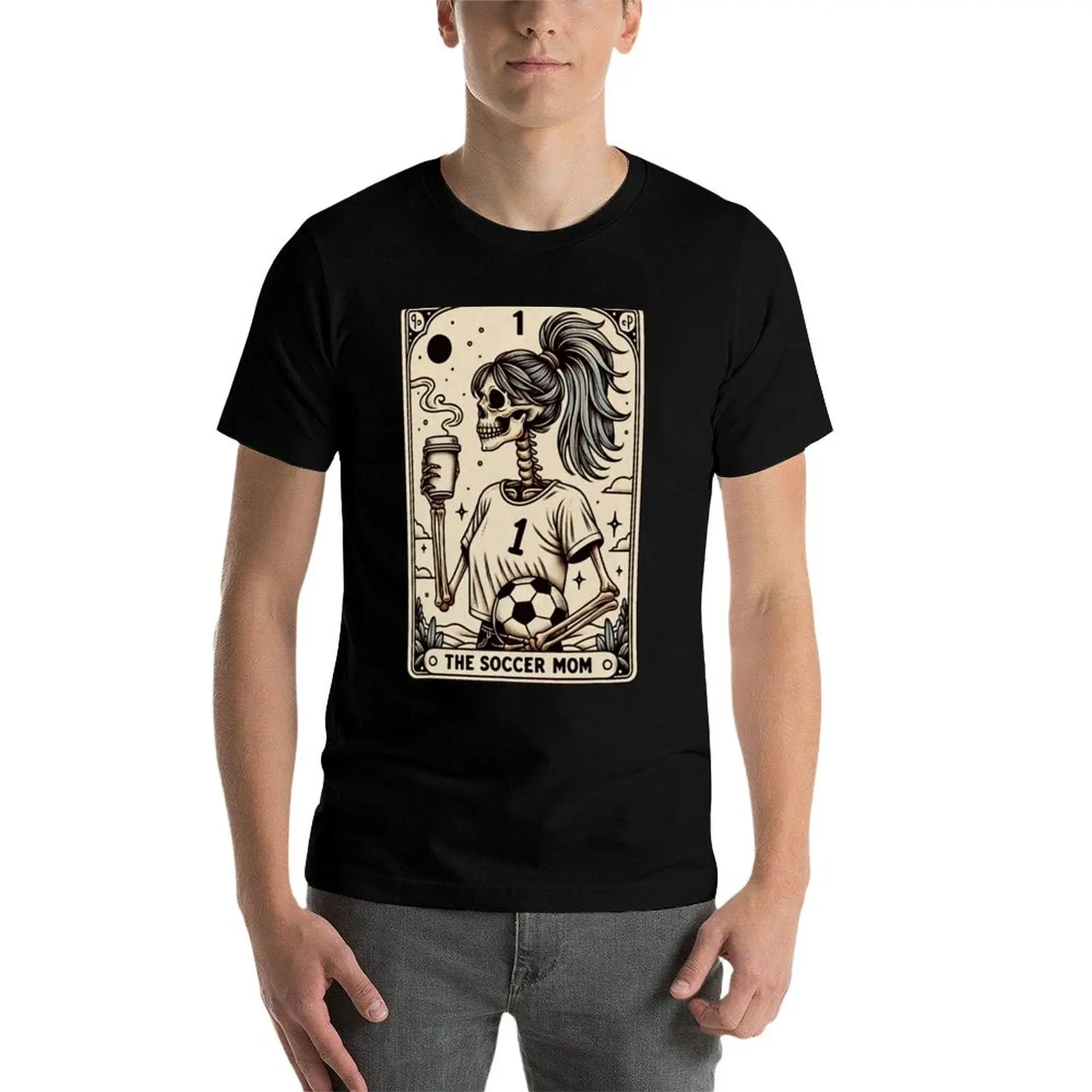 Soccer Mom Tarot Card For Game Day, Gift For Sport Mom T-Shirt Funny t-shirts customizeds for a boy T-shirts men cotton