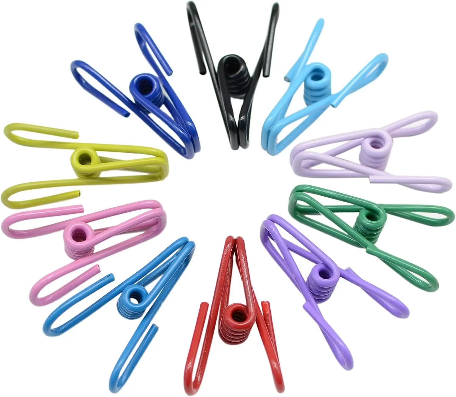 30 2 Inch 10 Random Colors Chip Clips PVC Coating High Elasticity Strength Clothes Pins Food Clips Bag Clips