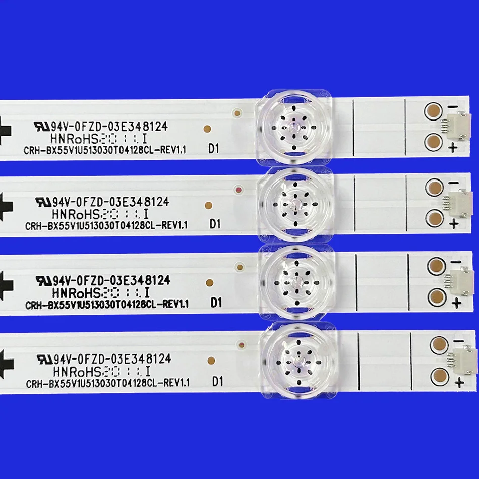 4pcs/Kit LED Strips for 55 TV CRH-BX55V1U513030T04128CL-REV1.1 H55B7100UK H55B7100 H55B7300 H55B7300UK HD550V1U51-T0L4