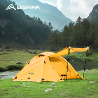 BISINNA 4 Season Camping Tent With Snow Skirt 2 Person Double Layer Aluminum Pole Tent for Outdoor Backpack Picnic Hiking