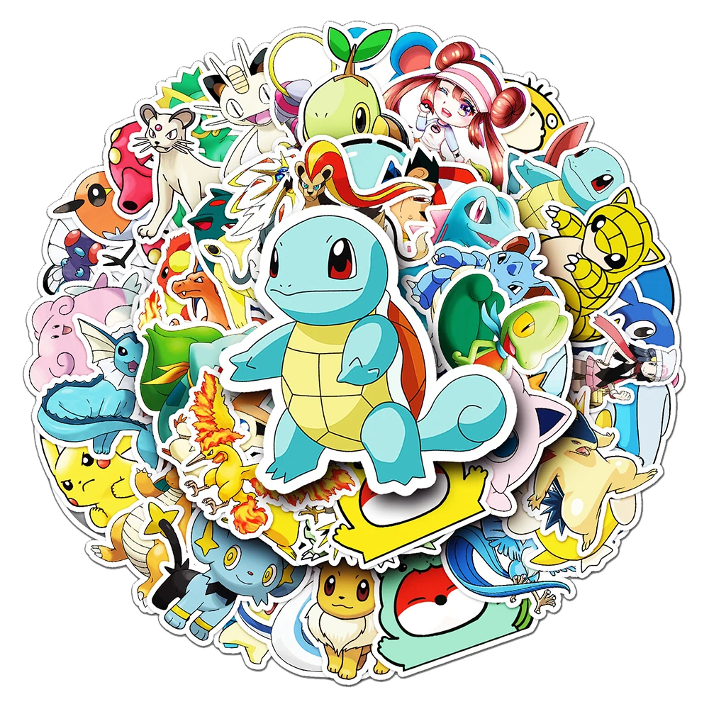 Image of 10/30/50 Stück Niedliche Pokemon Cartoon Graffiti Aufkleber Klassische Anime Pikachu Gengar Sticker Wasserfest DIY Laptop Handyhülle Gepäck