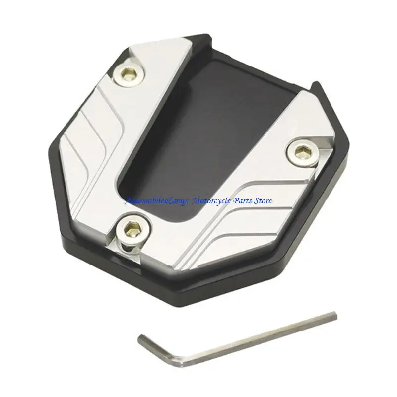 H7BD Aluminum Alloy Motorcycle Bike Kickstand Extender Foot Side Stand Extension Foot Pad Support Plate Motorbike Accessories