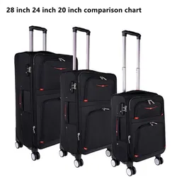 28 Inch Business Trolley Case Oxford Cloth Suitcase Bag Universal 4 Wheel Travel Luggage Laptop Storage Lock Box Baggage Handbag