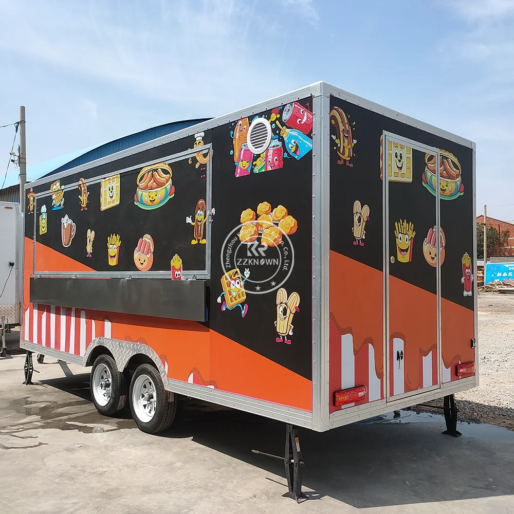 Hot Mobile Food Trailers Full Kitchen Food Truck Equipment Hot Dog Electric Mobile Food Trucks For Sale