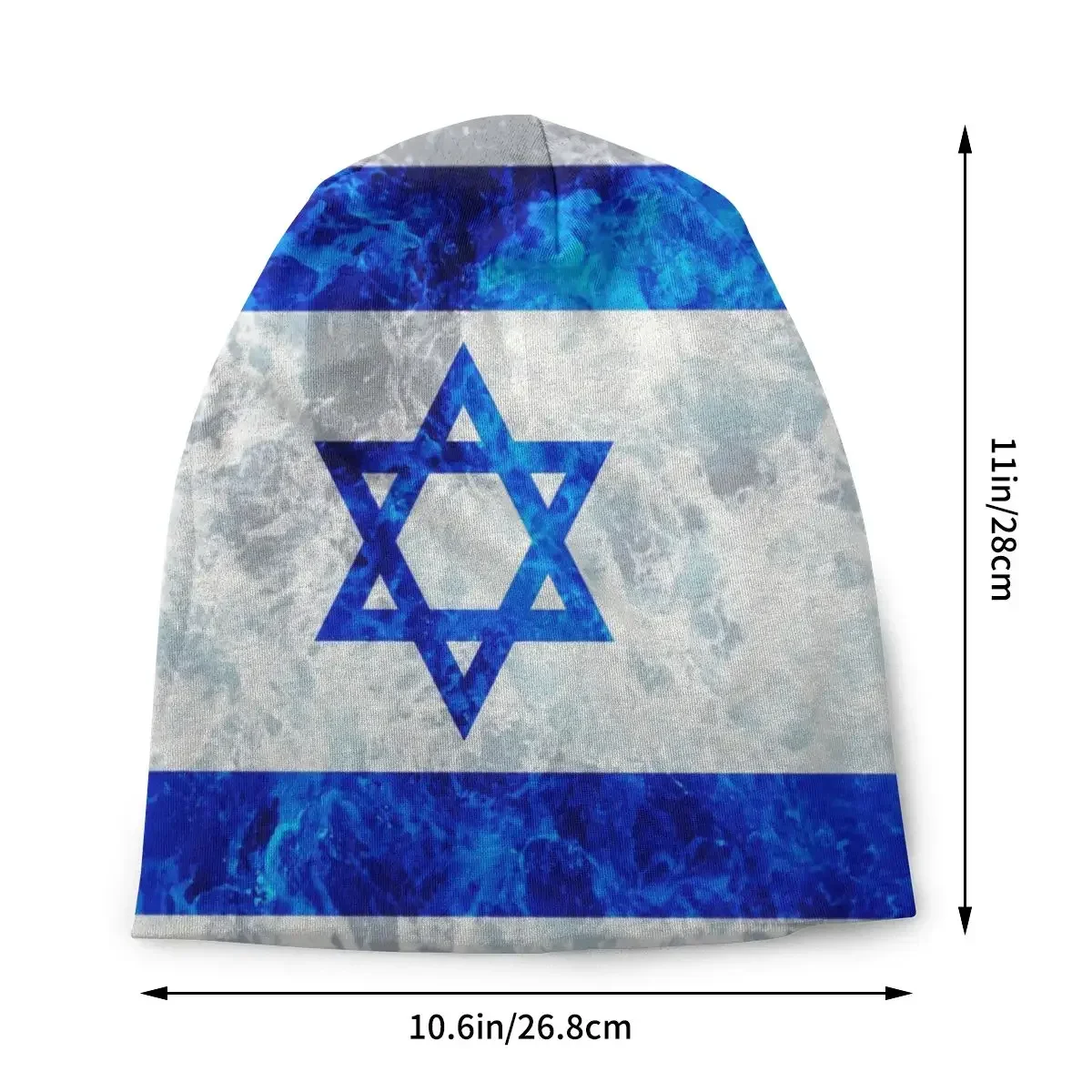 Custom Flag Of Israel Beanie Bonnet Knit Hats Men Women Cool Unisex Adult Ocean Waves Warm Winter Skullies Beanies Caps