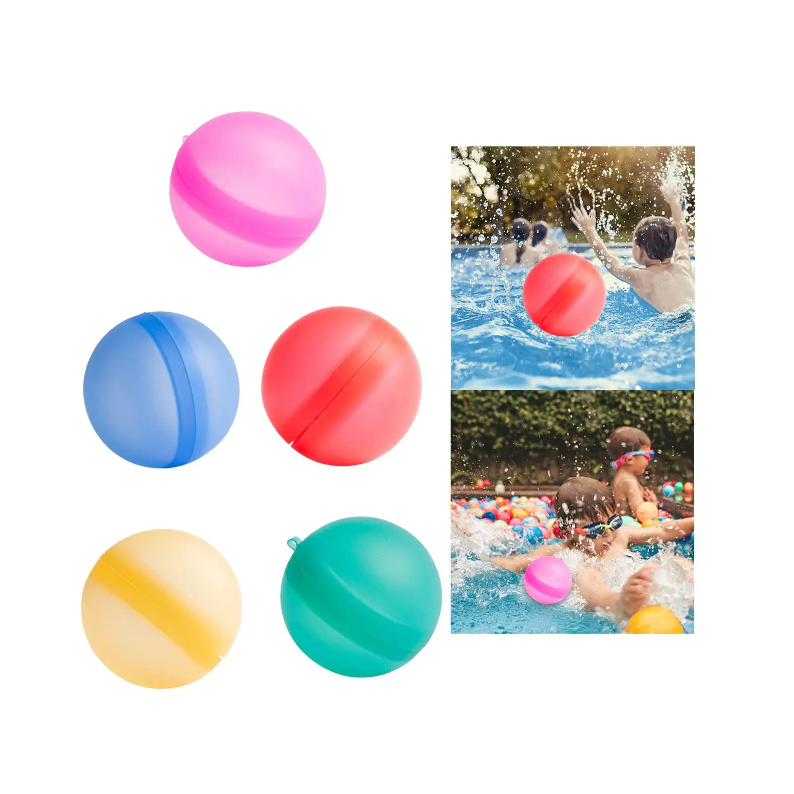 كرات الماء للأطفال، كرة سبلاش قابلة لإعادة الملء، هدية لعبة مياه من السيليكون، قابلة لإعادة الاستخدام ومتينة