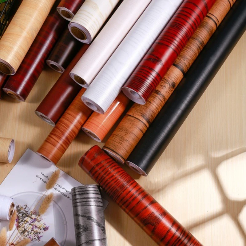 

1 Roll Pvc Oil-proof Wood Grain Sticker Self-adhesive Wallpaper For Kitchen Countertop Furniture Cabinet Table Wall Renovation