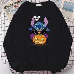 2024 MINISO New Autumn/Winter Boys&Girls Stitch Halloween Print O-Neck Sweater KID/Adult Casual Kawaii Parent-Child Pullover