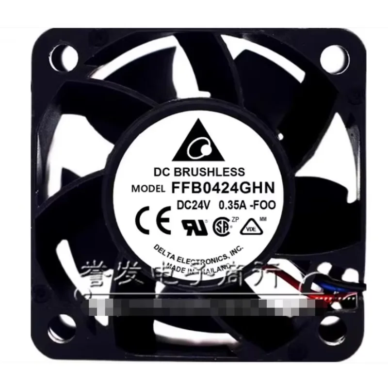 Delta Electronics FFB0424GHN F00 DC 24V 0.35A 40x40x28mm 3-Wire Server Cooling Fan