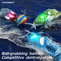 Mini RC Boat Push Ball High Speed LED Light 2.4GHz Electric Remote Control Ship Remote Control Boat Stunt Water Toy Party Game