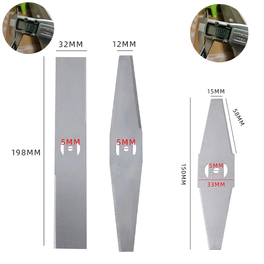 Extended Lawn Mower Replacement Blades Kit 20/15cm Blade for Hand-Held Lithium Electric Cutting Machine Increase Efficiency