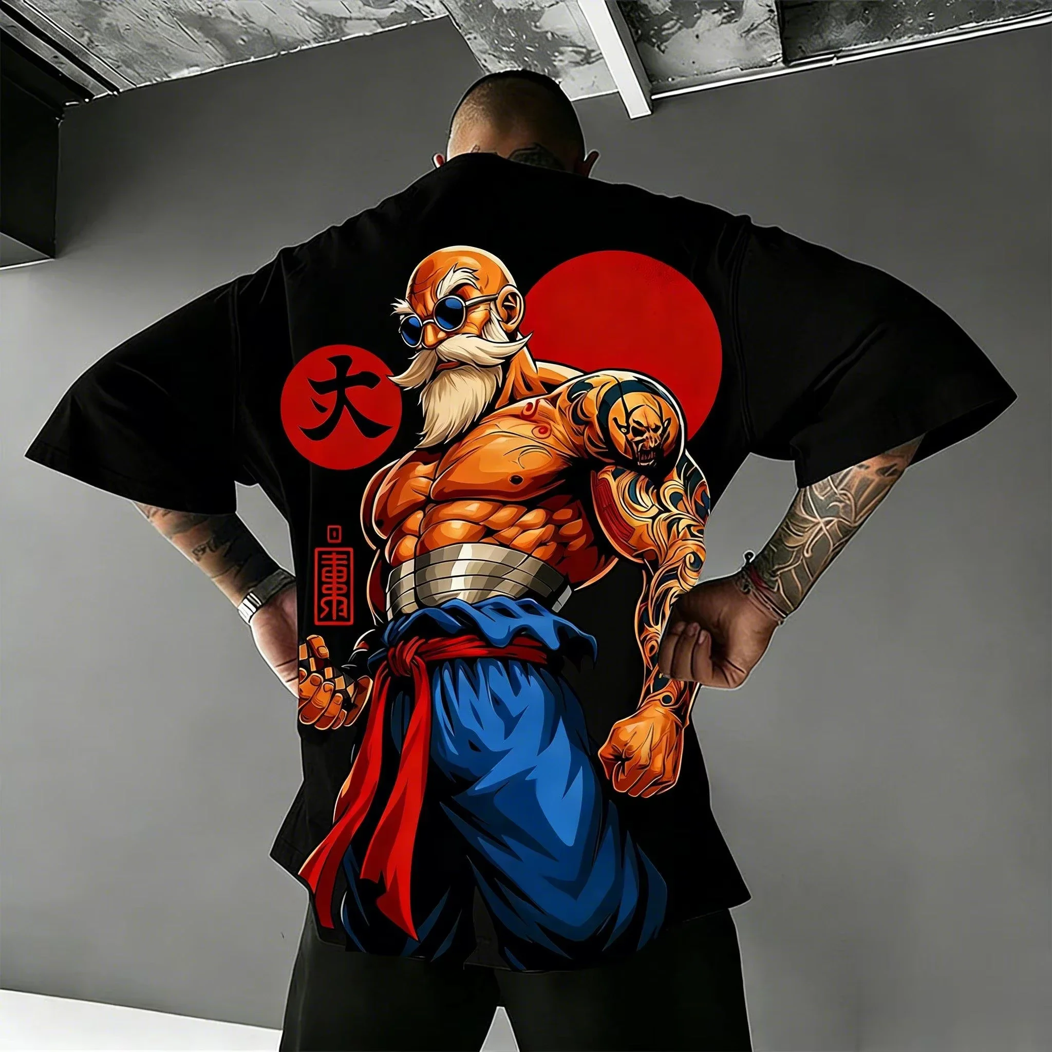 Master Roshi Graphic T Shirt Man Women Anime Print Cotton Short Sleeve Tee New Summer Y2k Streetwear Casual Tops Y2k Unisex