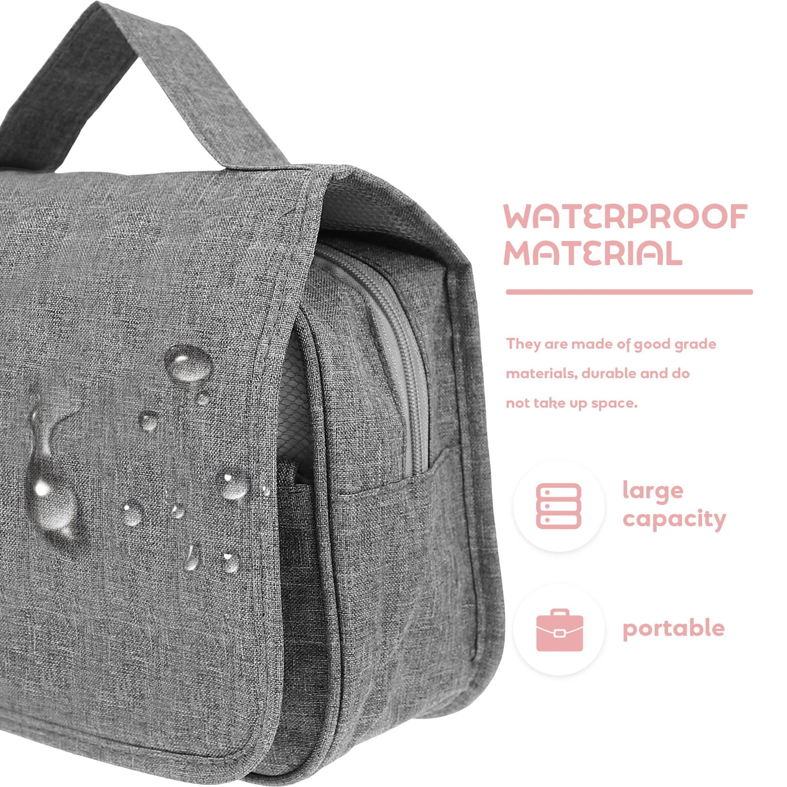 

1pc Hanging Toiletry Bag Travel Cosmetics Storage Waterproof Makeup Pouch Durable Polyester Wash Bag For Toiletries Organizer