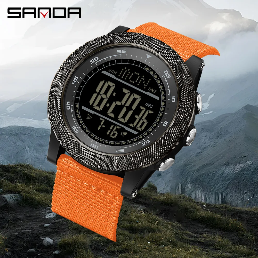 SANDA 6391 New Fashionable Luxury LED Stopwatch Waterproof Men's Electronic Clock Digital Watch Men's Military Army Sports Watch