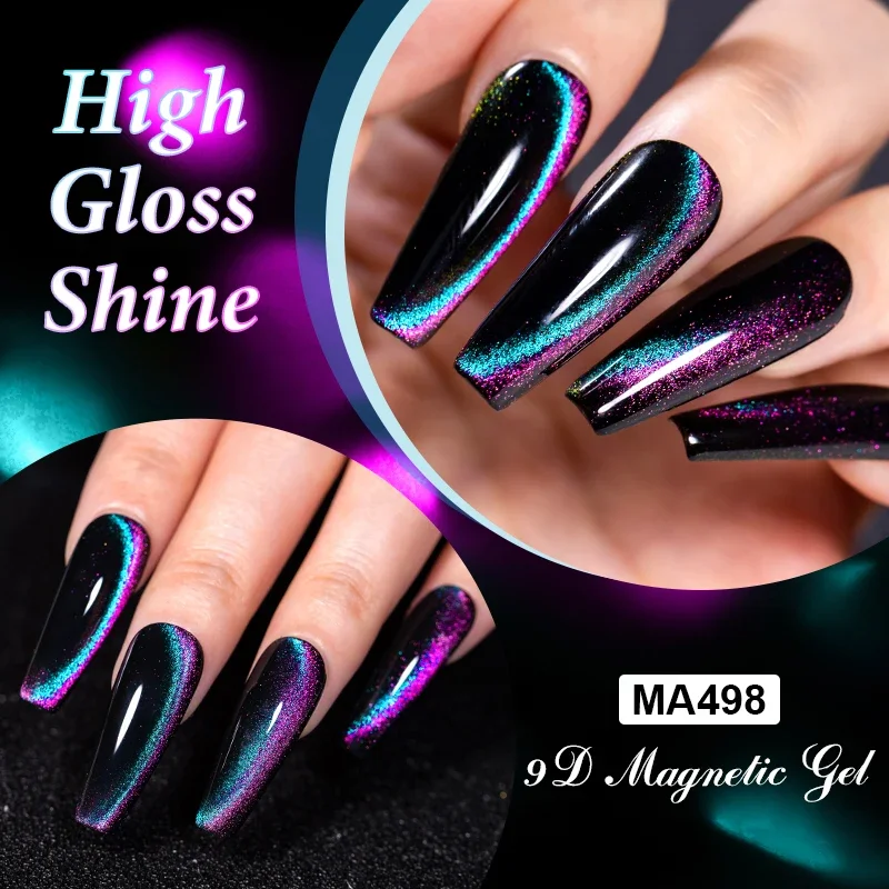 يجتمع عبر 7 مللي قوس قزح المغناطيسي جيل للأظافر طلاء الأظافر بريق لامعة تألق اللون النمط الفرنسي نقع قبالة شبه دائمة الورنيش #4