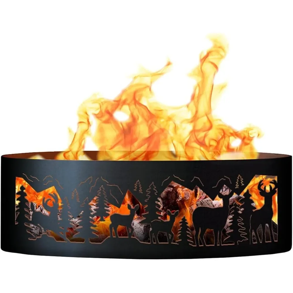 

BestsellerWhitetail Deer Outdoor Campfire Fire Ring by P&D Metal Works, 48 Inches Diameter