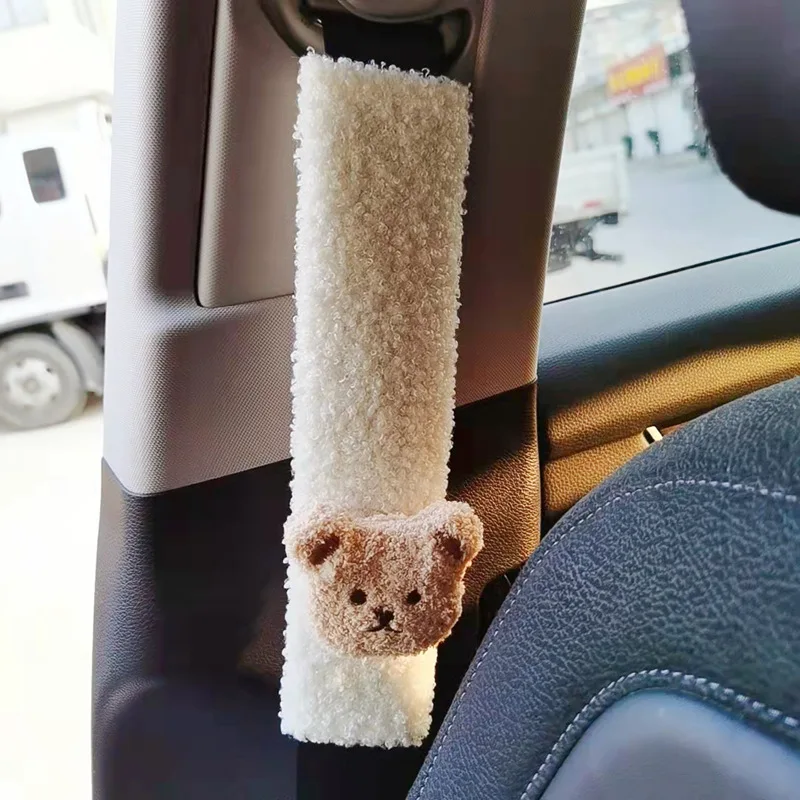 Cute Bear Baby Car Safety Belt Shoulder Protector Baby Cart Belt Cover Stroller Accessories Baby Car Accessories