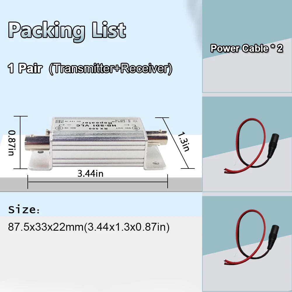 HD-SDI Signal Amplifier Up to 500m SDI Repeater Including Transmitter and Receiver