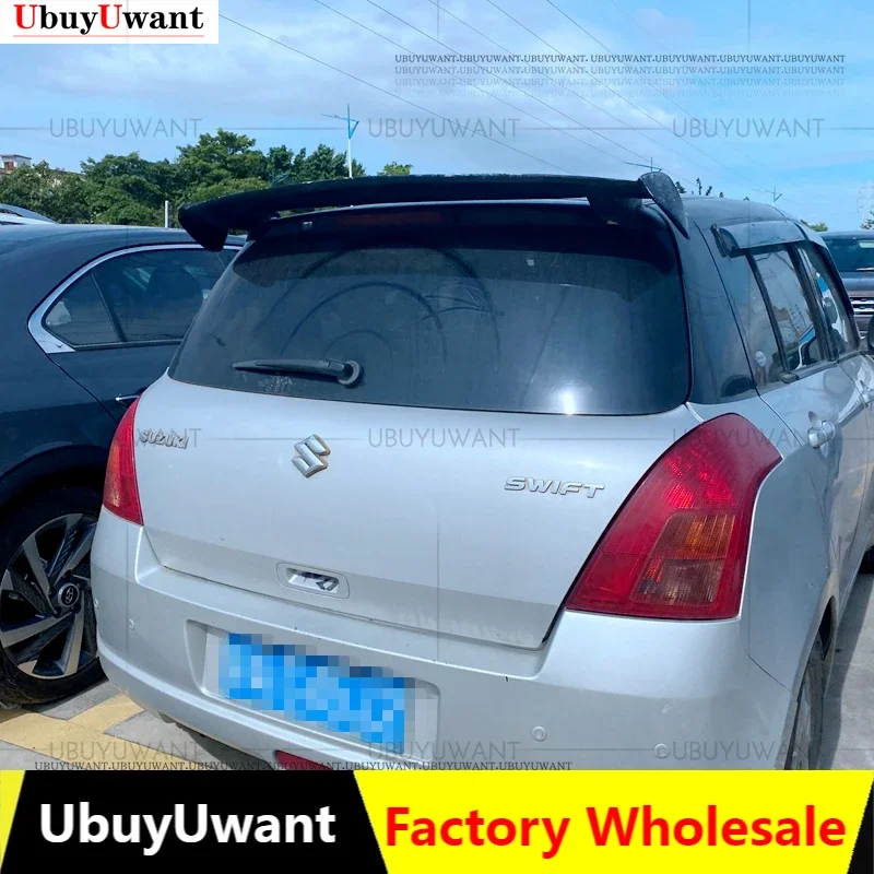 

Trunk Spoiler For Suzuki Swifts Spoiler ABS Plastic Carbon Look Rear Roof Wing Car Body Kit Accessories 2007 - 2014