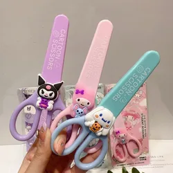 Cartoon Sanrio Cute Kuromi Melody Cinnamoroll forbici portatili fatte a mano fai da te con coperchio coltello multiuso da taglio per Account studente