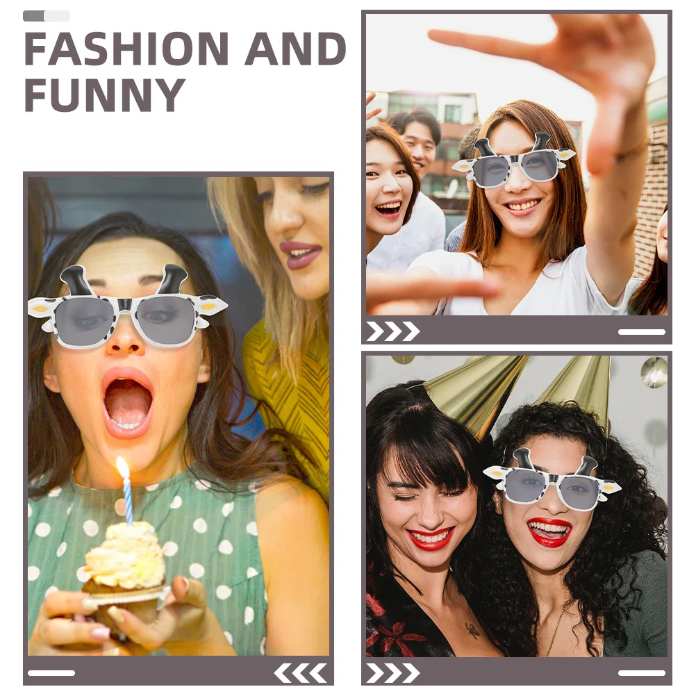 2 Pcs Cow Eyeglasses Props for Adults Men Women Cosplay Costume Sunglasses Accessory Fun Party Glasses 1800X1350X700CM