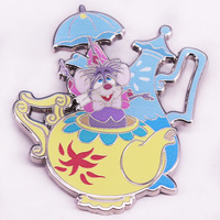 cartoon cute Alice In Wonderland Dormouse In Teapot Lapel pin Badge Hard Enamel Brooch Pin