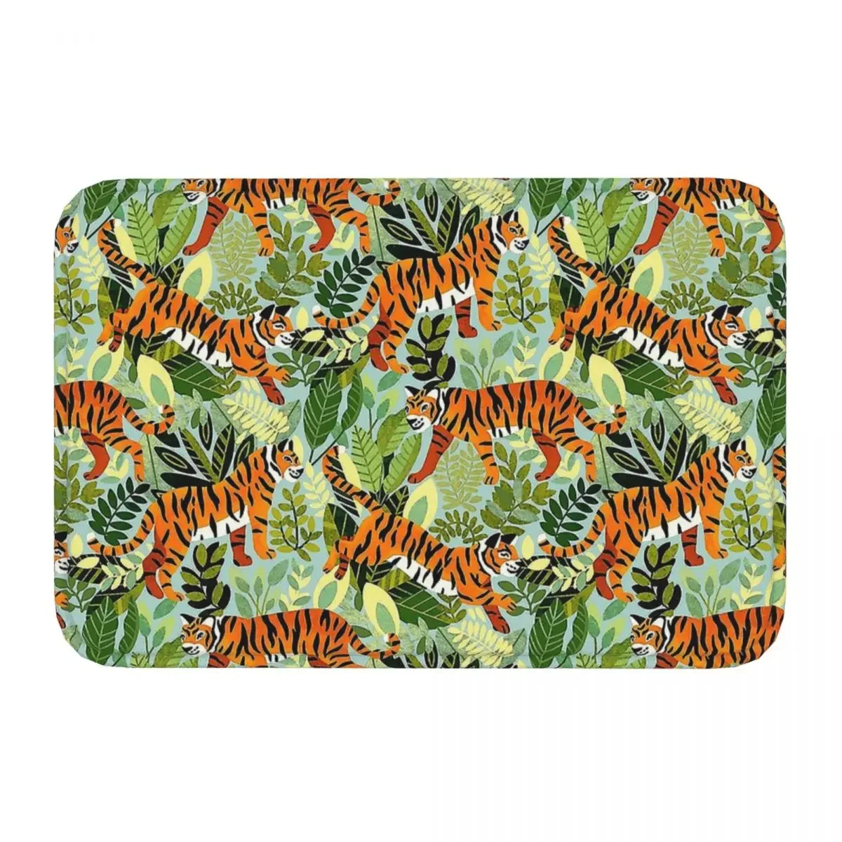 Tropical Leaves Beach Anti-Slip Rug Doormat Living Room Mat Bright Bengal Tiger Jungle Floor Carpet Home Decorative