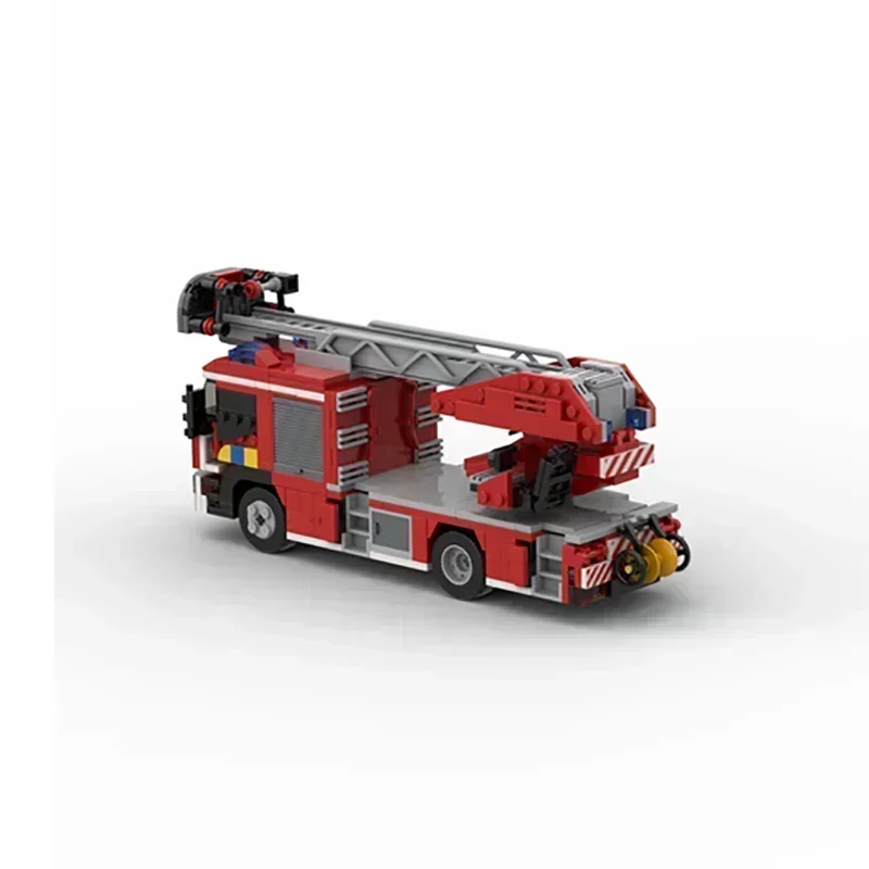 Modello di auto Moc Mattoni da costruzione Scaletta per camion dei pompieri belga Tecnologia Brandweer Blocchi modulari Regalo Giocattolo di Natale Set fai da te Assemblaggio