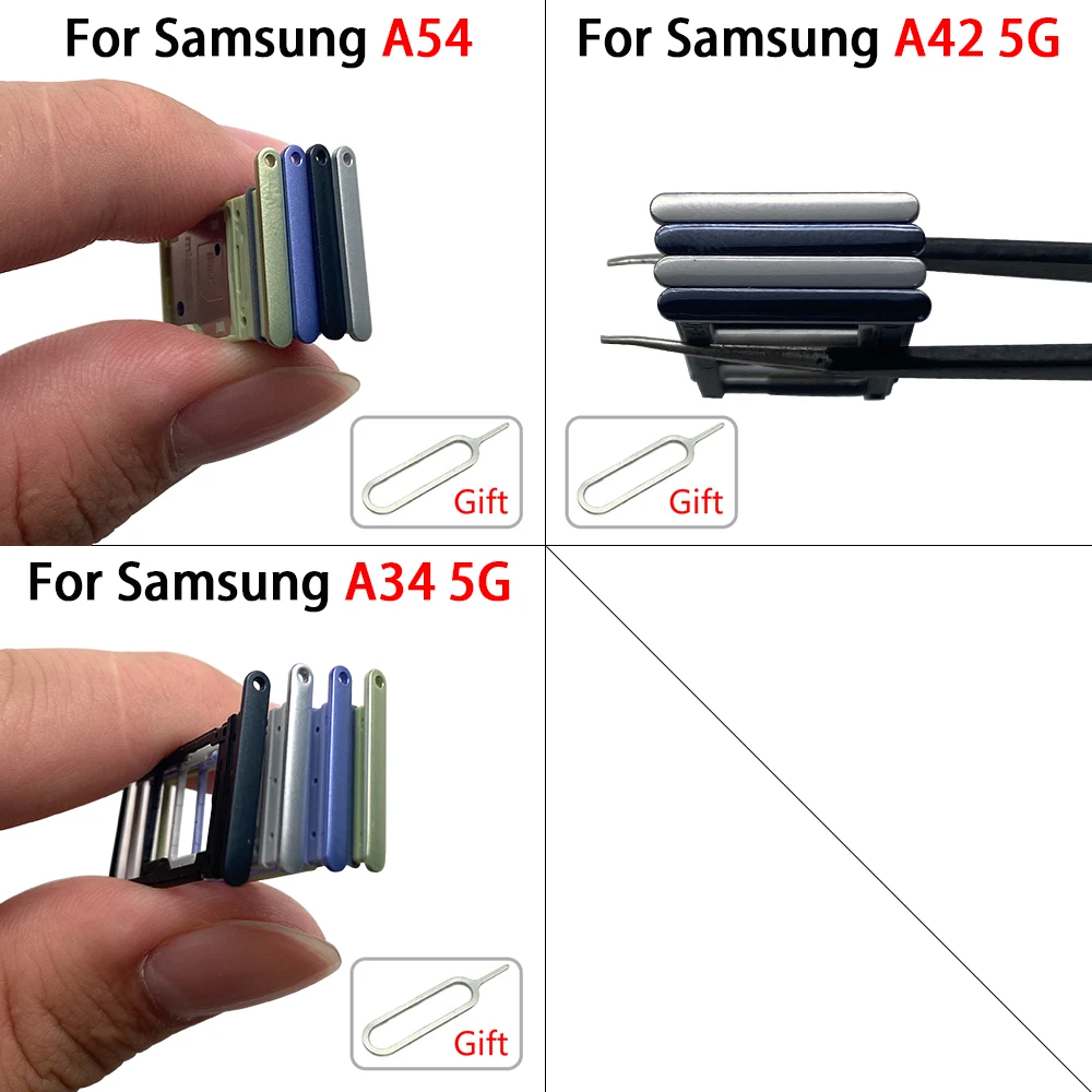 NEW Micro Nano SIM Card Holder Tray Slot Holder Adapter Socket Parts For Samsung A34 5G A346B A42 5G A426B A54 Dual Card