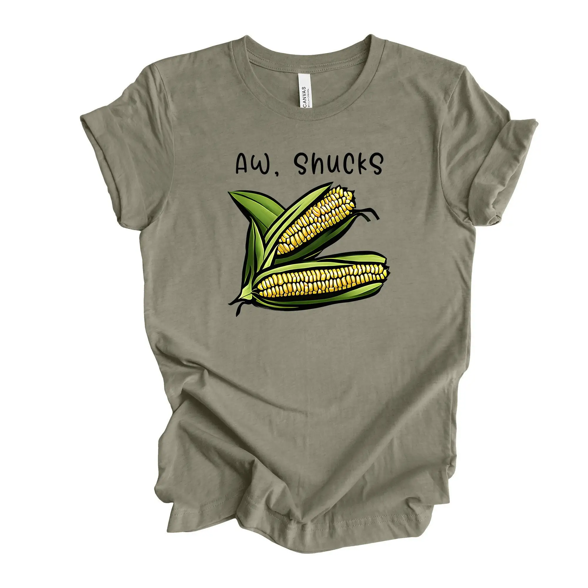 Fall T Shirt Cute Field Corn Aw Shucks Funny Gardening Harvest Design Premium Unisex 3 Color Choices 3X 4X