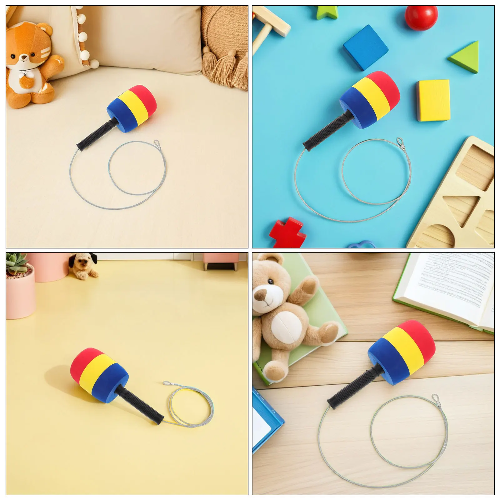 قطعتان من مطرقة إسفنجية ناعمة من البلاستيك عالي المرونة، تصميم مريح خفيف الوزن لاستخدام حفلات الأطفال والأنشطة العائلية