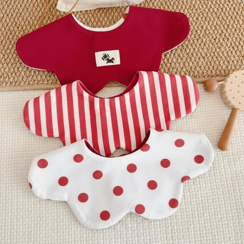 Reversible Cartoon Baby Feeding Bib Cotton Soft Texture Cute Saliva Towel Washable Absorbent Teething Bib Baby Drooling