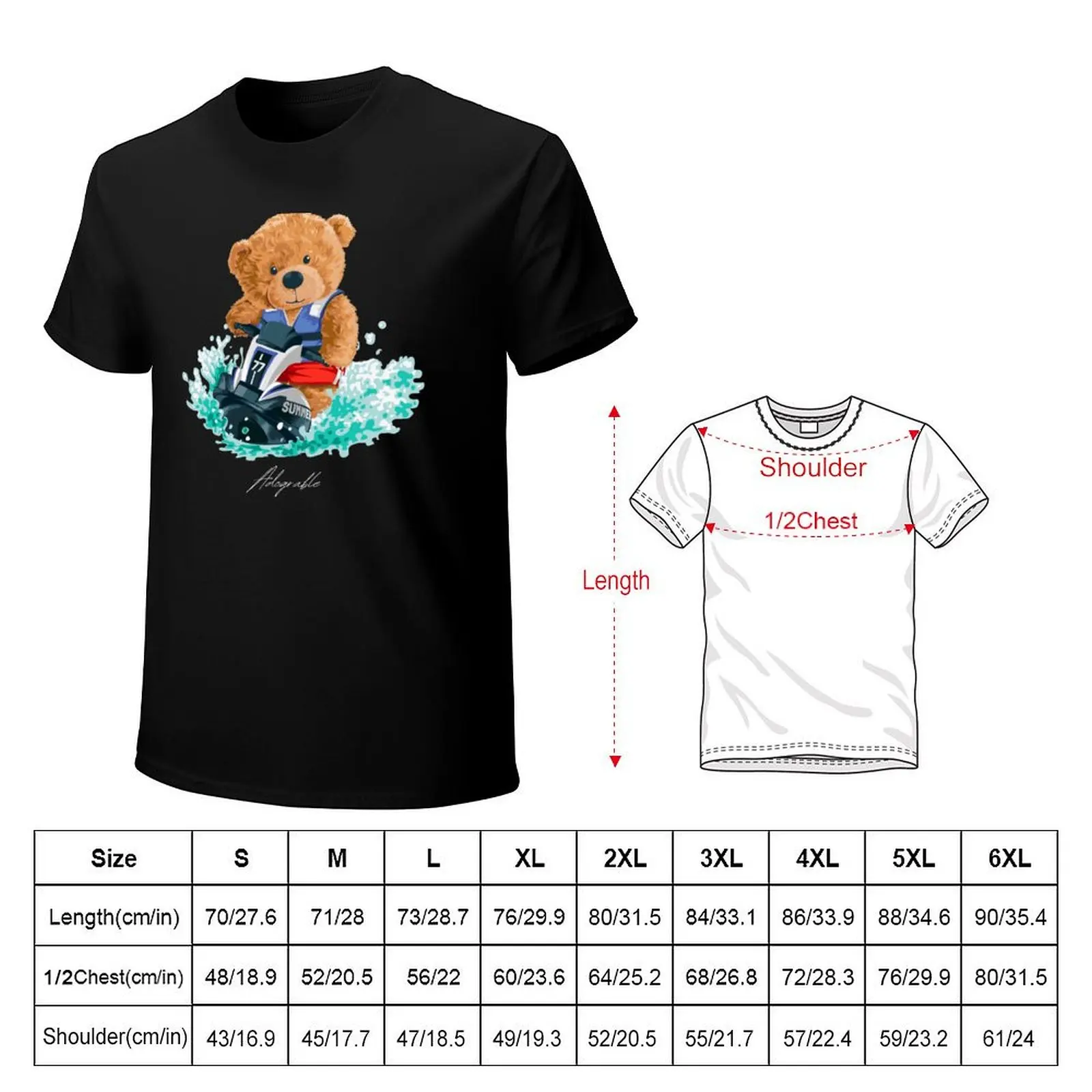 Cute Bear jetskiiing - Adograble Jetski T-Shirt Moisture Wicking Athletic T-Shirt