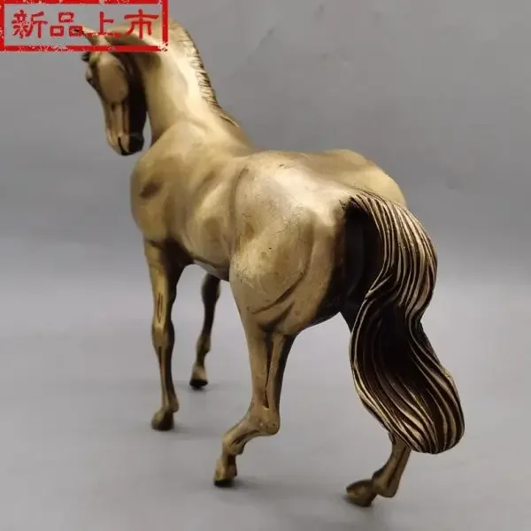 Excellent Antique Bronze Horses FengShui Lucky Wealth Horse Statue
