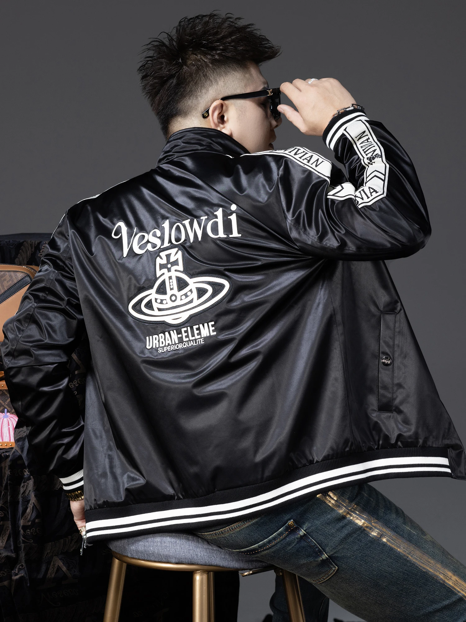 

Faionable Men's Stand Collar Jaet Autumn Winter Windproof Embroidered Belted Coats Sli Urban Sle Long Sve Zipper...