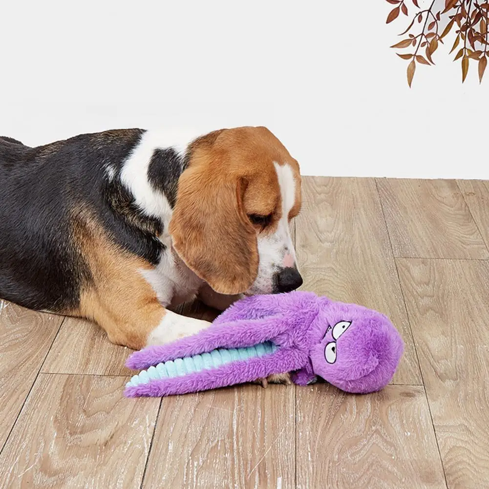 Juguete chirriante para perros, juguete de pulpo de peluche con sonajero chirriante, juguete para masticar duradero para cachorros, suministros para mascotas resistentes a mordeduras para juguetes