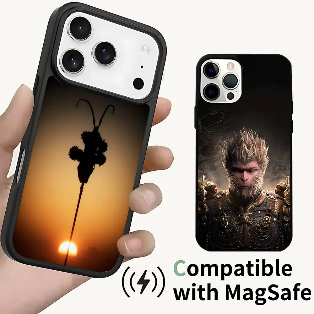 

Game Black Myth W-Wukong Phone Case For iPhone 17,16,15,14,13,12,11,Pro,Max,Plus,Mini,SE4,E Magnetic Magsafe Wireless Charging