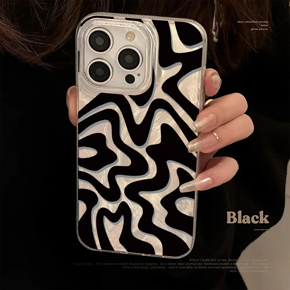 Luxury Laser Wave Pattern Phone Case For Redmi 13C 12C 14C 4G Xiaomi Redmi Note 14 Pro 13 11 10 12 Pro Plus 5G 11S 12S 10S Cover