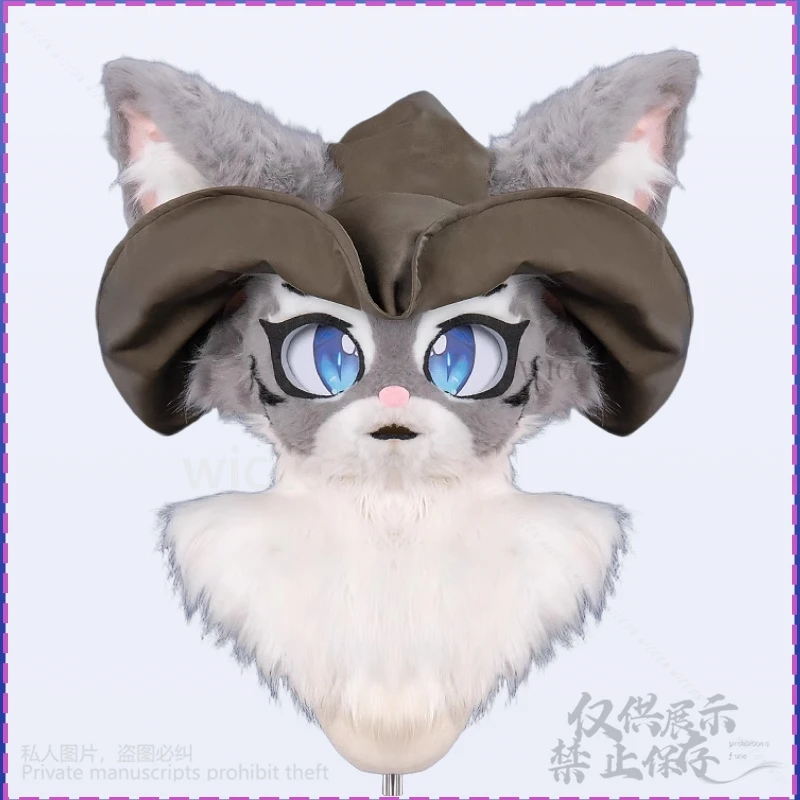 2 لون أنيمي الحيوان فروي تأثيري Furrsuit زي لطيف القراصنة فايكنغ نمط قبعة ريشة موحدة Kawaii الحلو دعوى مخصصة #2