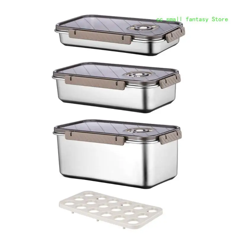 

R3MA 304 Stainless Steel Box Large Capacity Portable Leak-proof Storage Containers Travel Camping Container