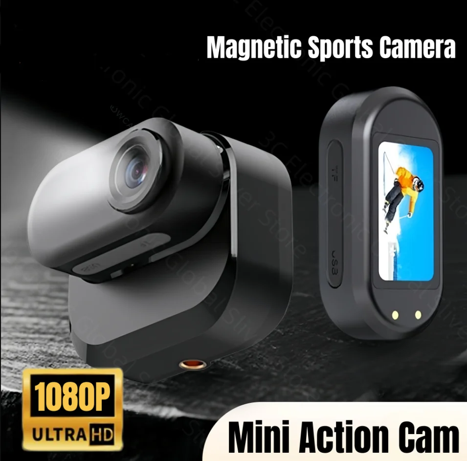 

HD 1080P Thumb Camera Set Charging Mini Action Camera Recorder for Pets Travel Cycling Vlog Portable Pocket Sport Cameras Gift